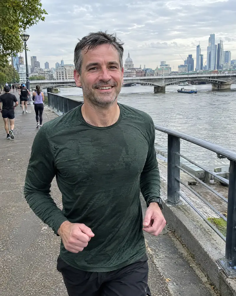 A fit man on a morning run